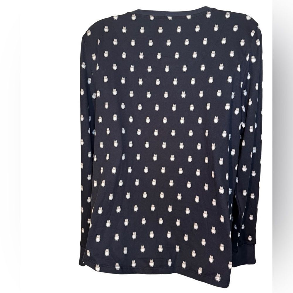 NWT Kate Spade Henley Navy Owl Pajama Top - Picture 5 of 8